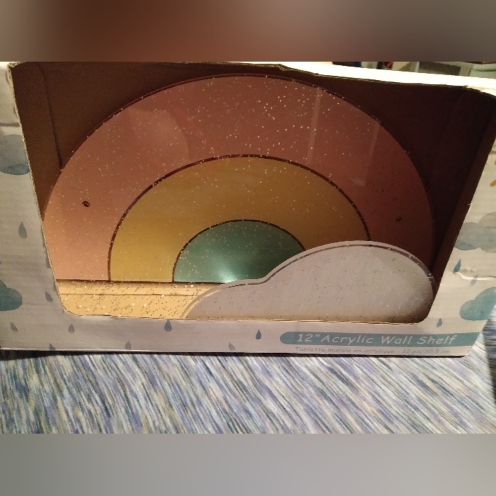 Kids Rainbow wall shelf 12"